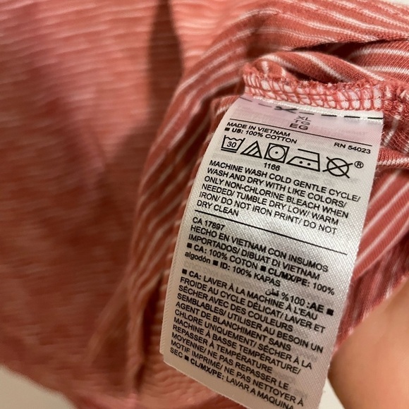 Old Navy Everywhere Slub Tee Neutral Stripes Orange Size XL - Picture 6 of 7